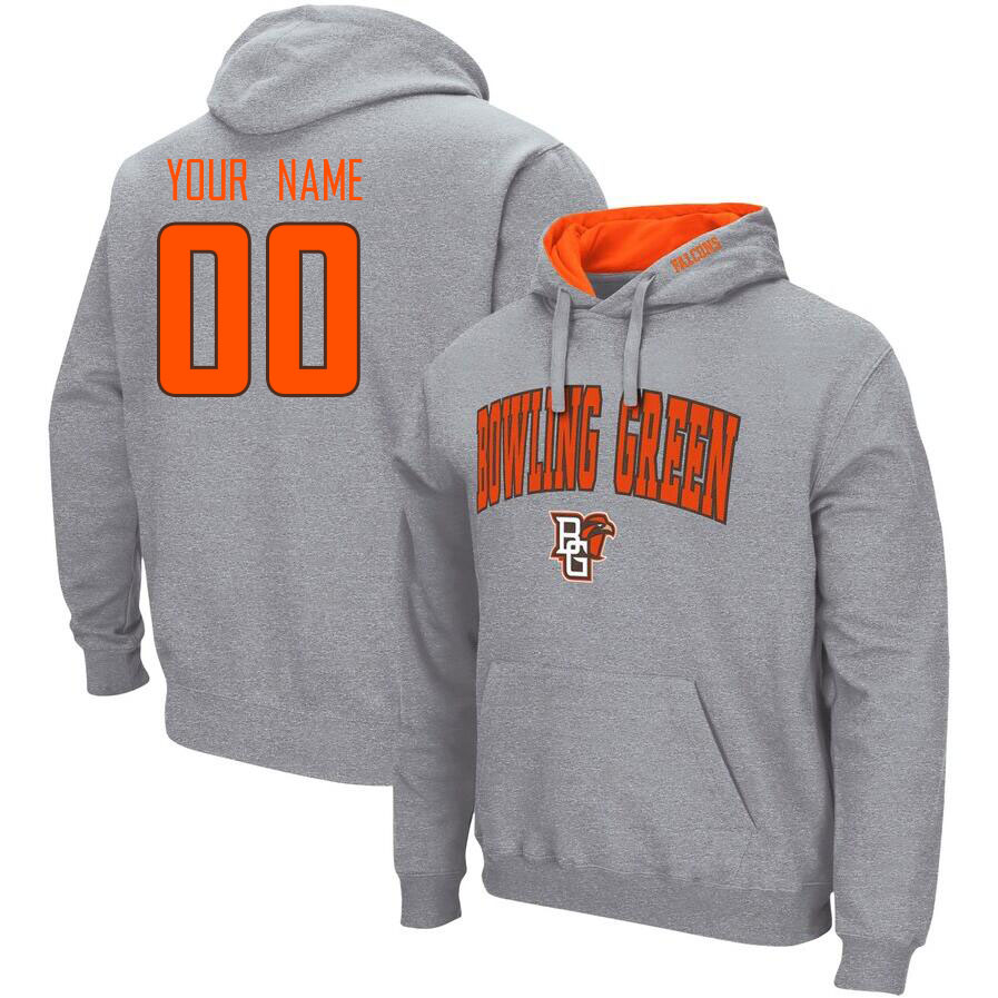 Custom Bowling Green Falcons Name And Number Hoodie-Grey